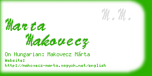 marta makovecz business card